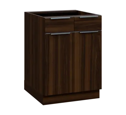 SIS - 6DZ2 spodní skříňka, 2-dveřová, 2-zásuvková, 870x600x600, ořech královský